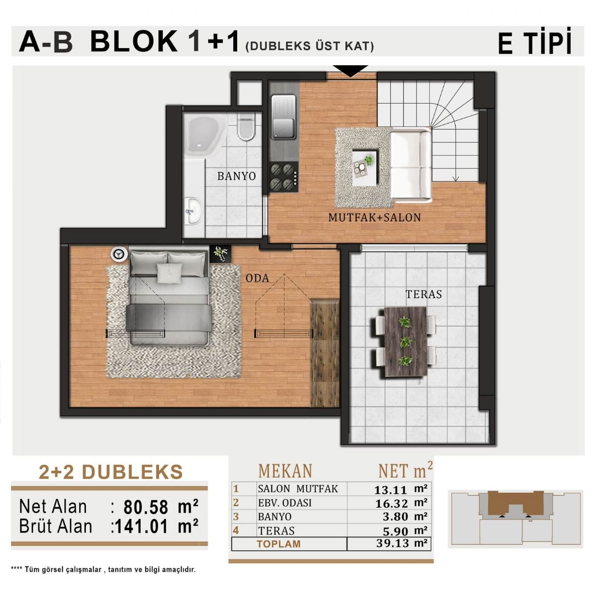1+1 E Tipi Duplex 2nd Floor