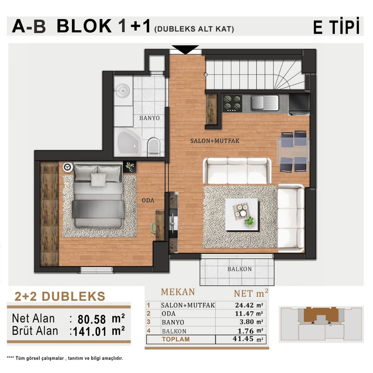 1+1 E Duplex 1st Floor